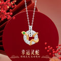 Lucky Spirit Snake Sterling Silver 925 Necklace Niche Design Light Luxury Zircon Clavicle Chain Ins Style Winding Ring Buckle Pendant