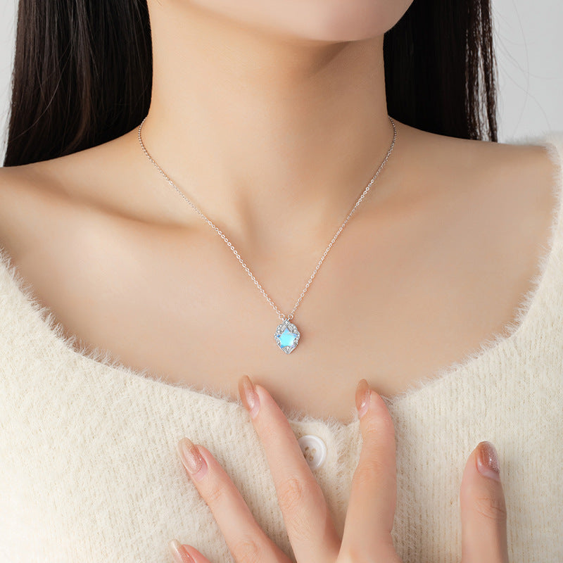 Twelve Constellation Sterling Silver 925 Necklace Female Niche Design Light Luxury Glass Stone Clavicle Chain Ins Style Star Pendant