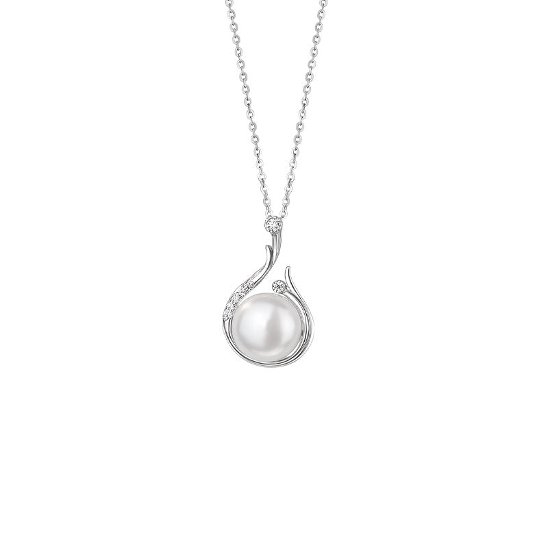 Freshwater Pearl Phoenix Pendant S925 Sterling Silver Necklace Women's Light Luxury Banquet Clavicle Chain Cross-Border Silver Jewelry Factory Wholesale