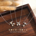 S925 Sterling Silver Orchid Butterfly Necklace Female Mori Freshwater Pearl Light Luxury Clavicle Chain Niche Jewelry Wholesale