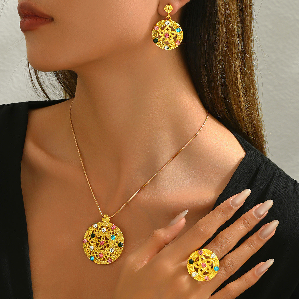 Colorful Ornate Medallion Jewelry