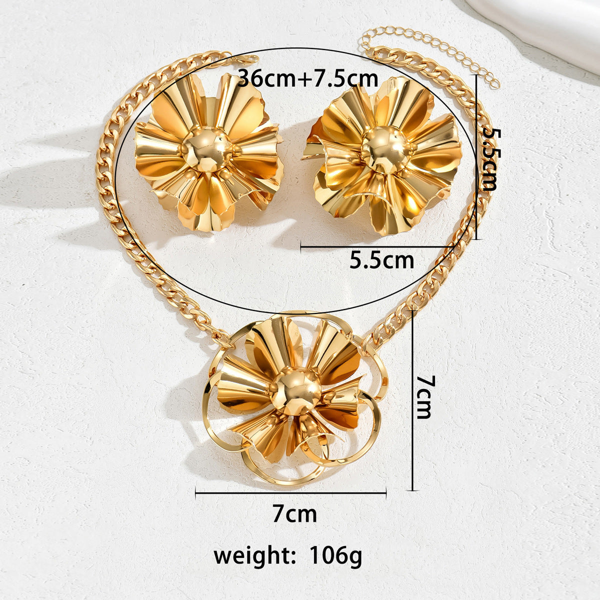 Pleated Flower Chain Jewelry — product image 4