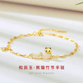 Bracciale in argento sterling 925 – panda e bambù e giada Hetian