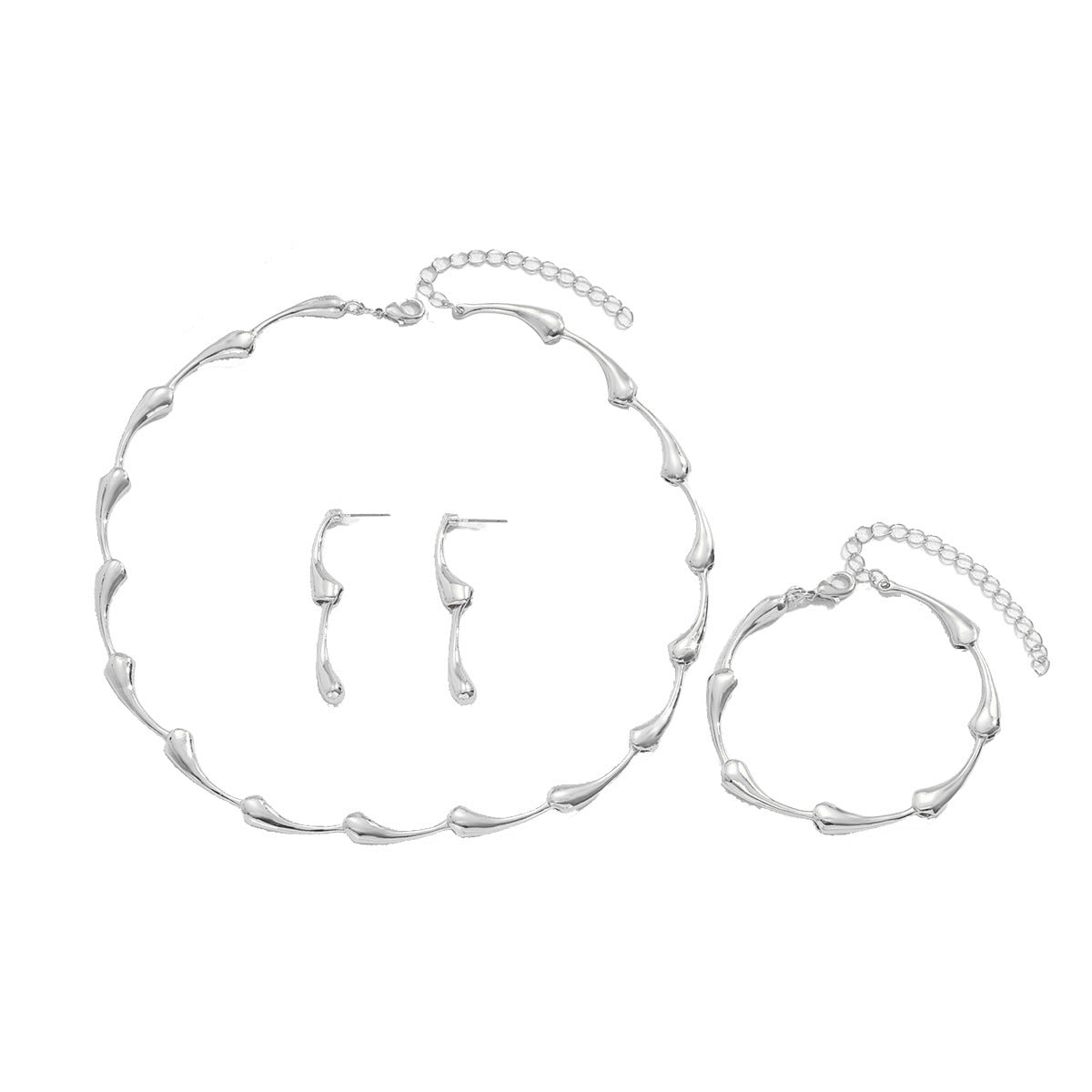 Silver-Tone Droplet Station Jewelry — product image 5
