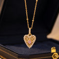 Light Luxury Retro Socialite Style Diamond-Embedded Brushed Woven Love Pendant Necklace New Simple High Sense Stacked Necklace