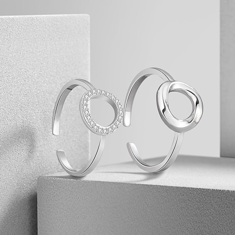 Mobius Ring Sterling Silver 925 Couple Ring Niche Design Light Luxury Double Ring Ring Ins Style Symbol Pair Ring