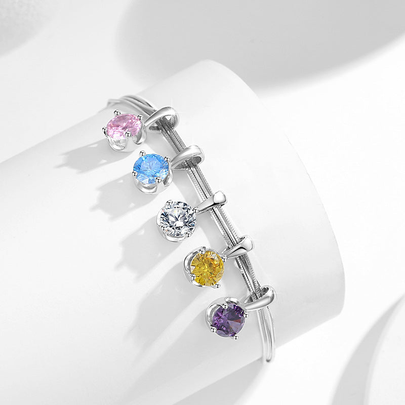 Bracciale in argento sterling 925 – cuore e zirconi