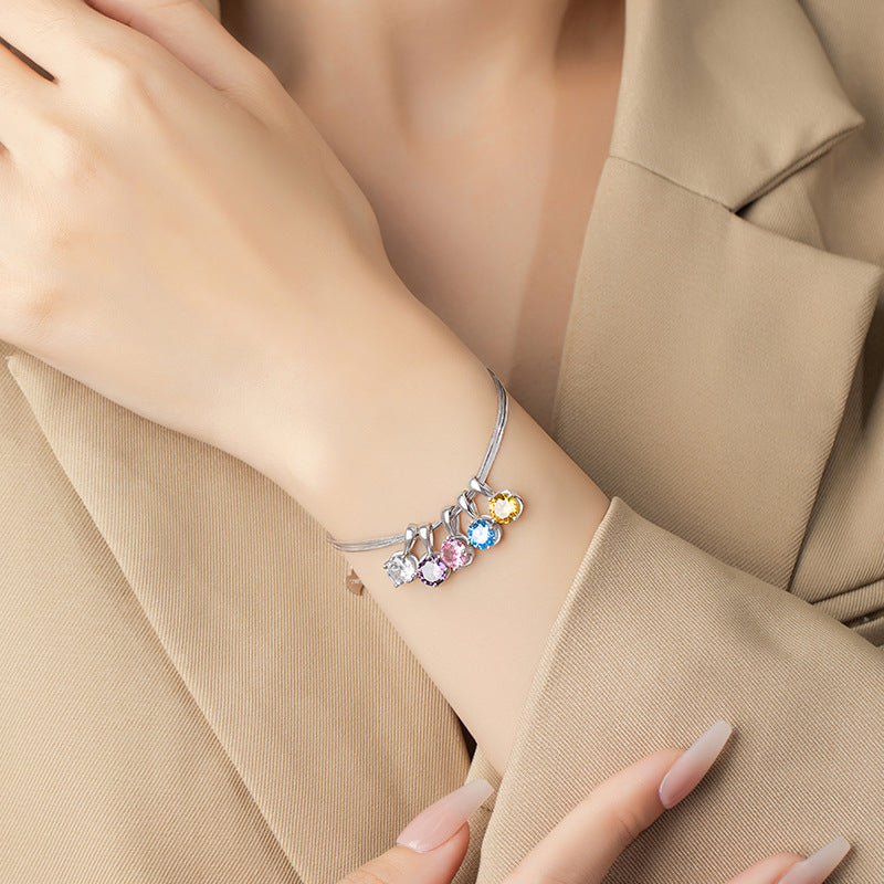 Bracciale in argento sterling 925 – cuore e zirconi