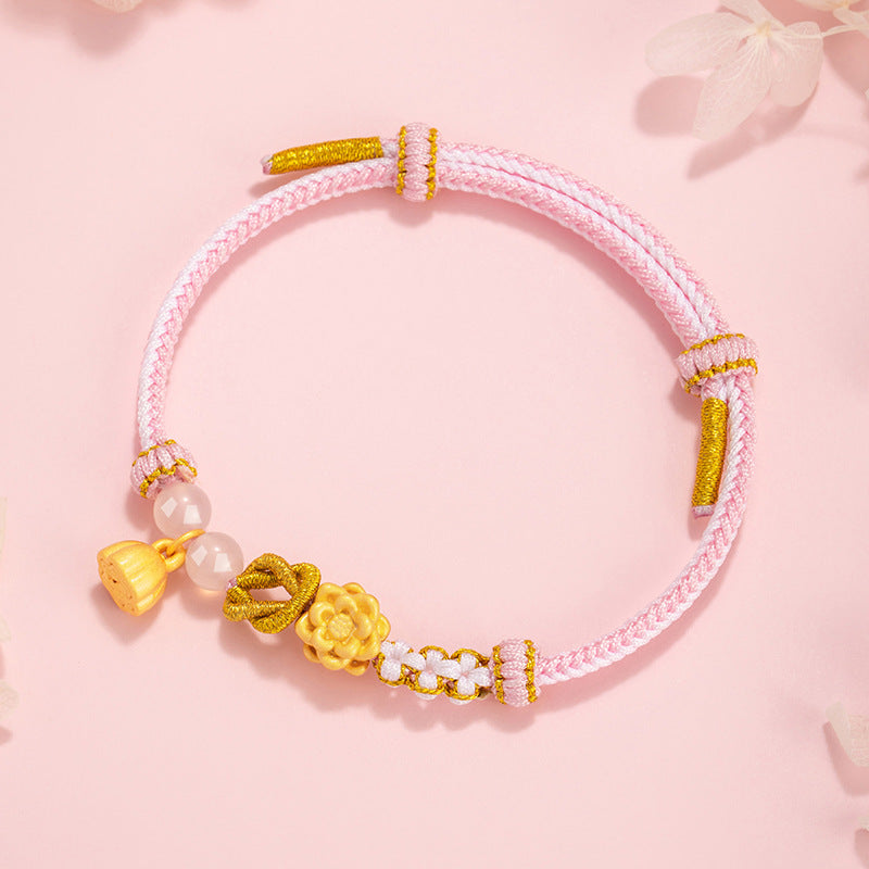 Bracciale in argento sterling 925 – loto e calcedonio