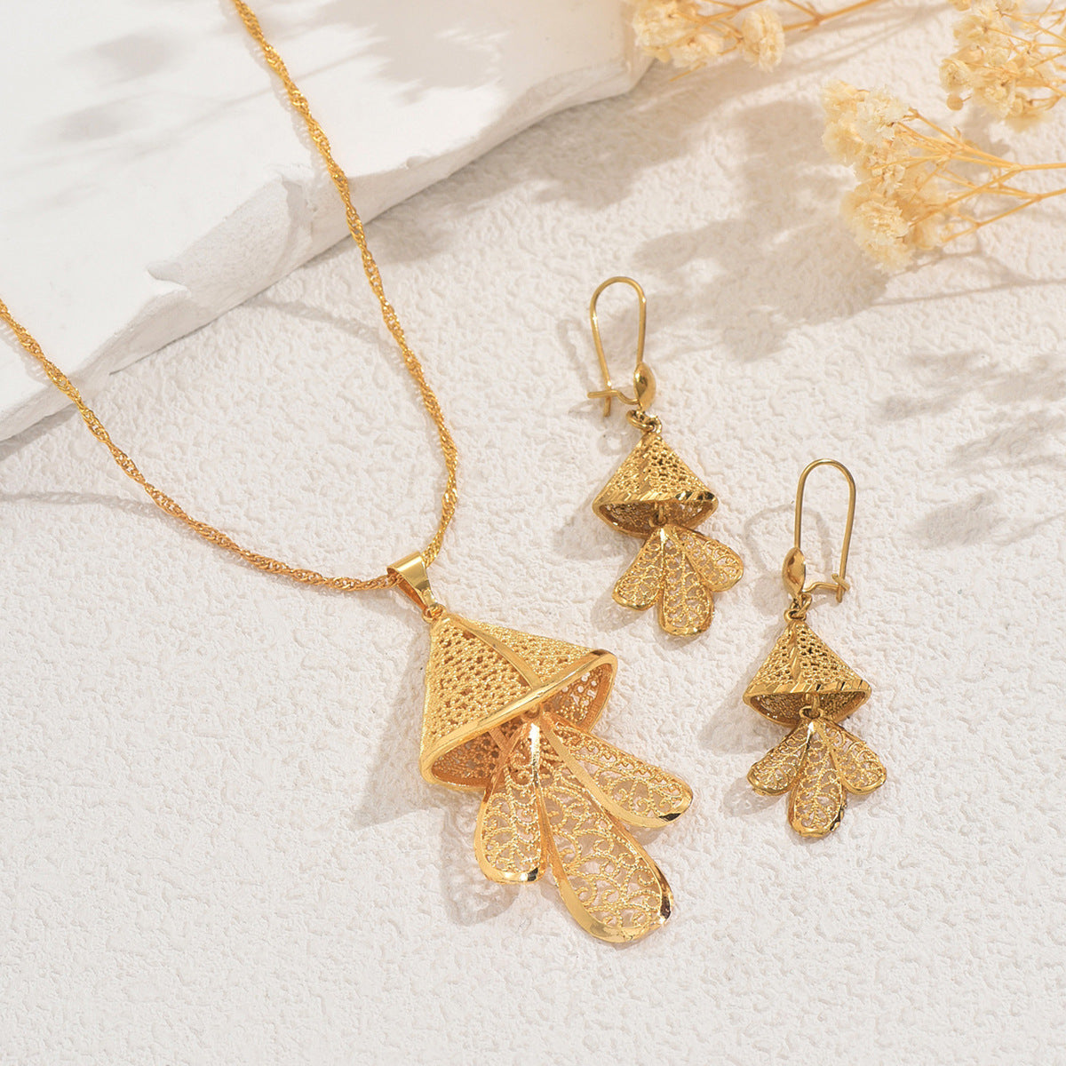 Layered Leaf Drop Jewelry — product image 2