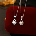 Sterling Silver S925 Necklace Women's Lovely Water Drop Freshwater Pearl Pendant Light Luxury Ins Style Clavicle Chain for Girlfriend Jewelry