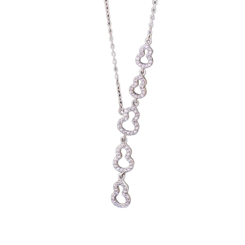 Gourd Sterling Silver 925 Necklace Women's Light Luxury High-Grade Tassel Zircon Clavicle Chain Ins Style Little Red Book Same Pendant
