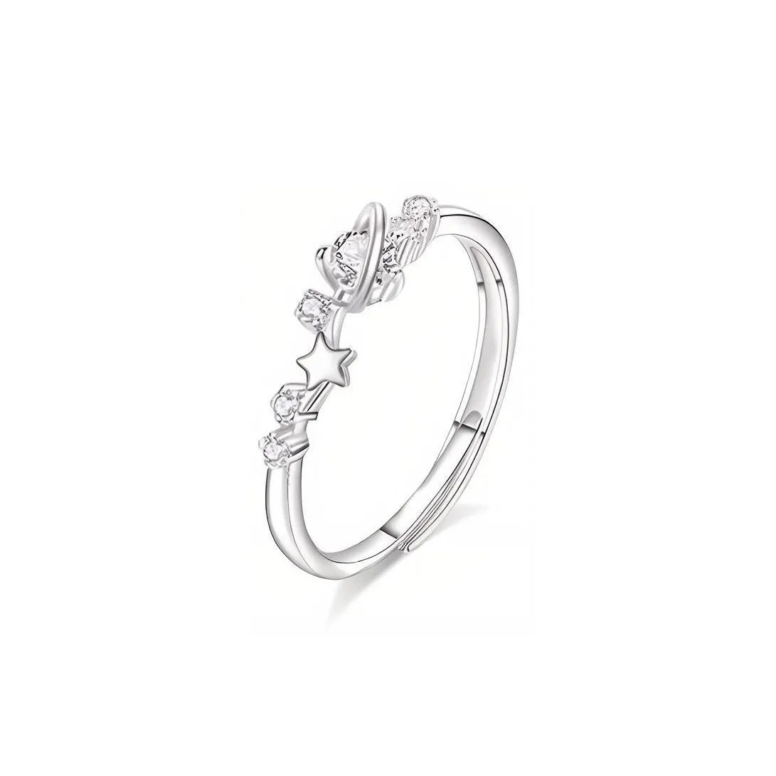 Mobius Pure Silver 999 Couple Ring Light Luxury High Sense Planet Ring Ins Style Valentine's Day Star Ring