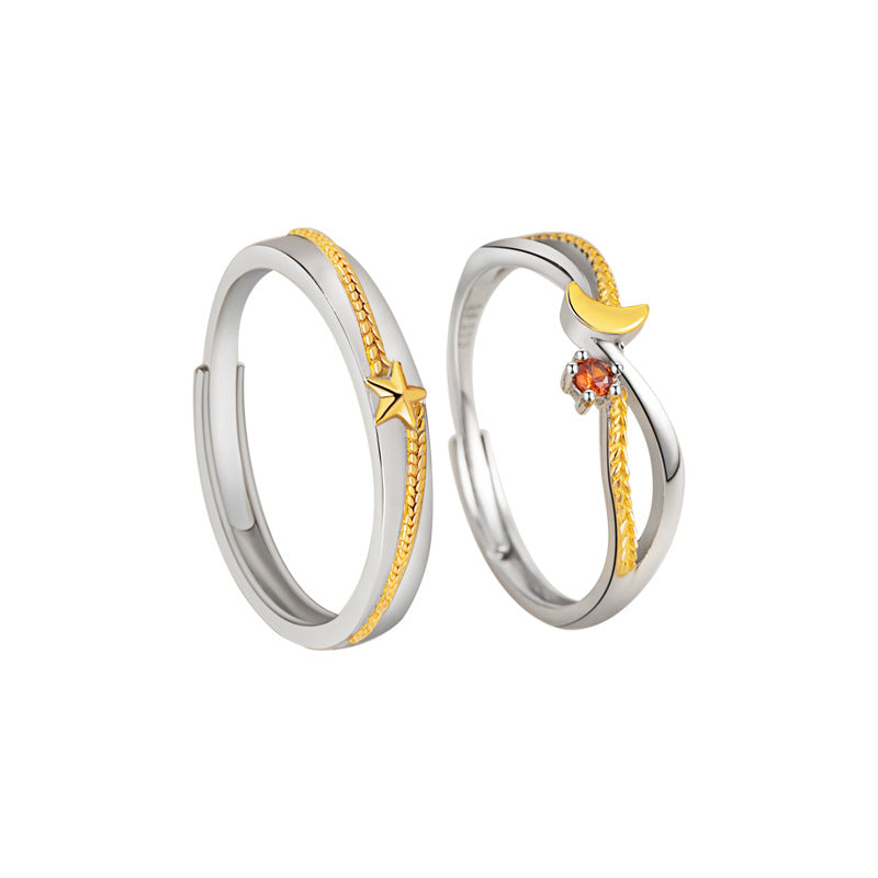 Anello in argento fino 999 – stella e spiga di grano e zirconi