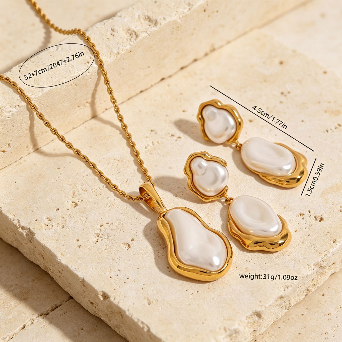 Baroque Pearl-Effect Drop Jewelry — product image 4