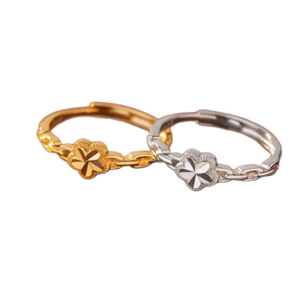 Peach Blossom Sterling Silver 925 Ring Female Light Luxury High-Grade Flower Ring Ins Little Red Book Same Peach Blossom Ring