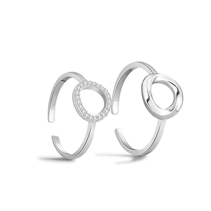 Mobius Ring Sterling Silver 925 Couple Ring Niche Design Light Luxury Double Ring Ring Ins Style Symbol Pair Ring