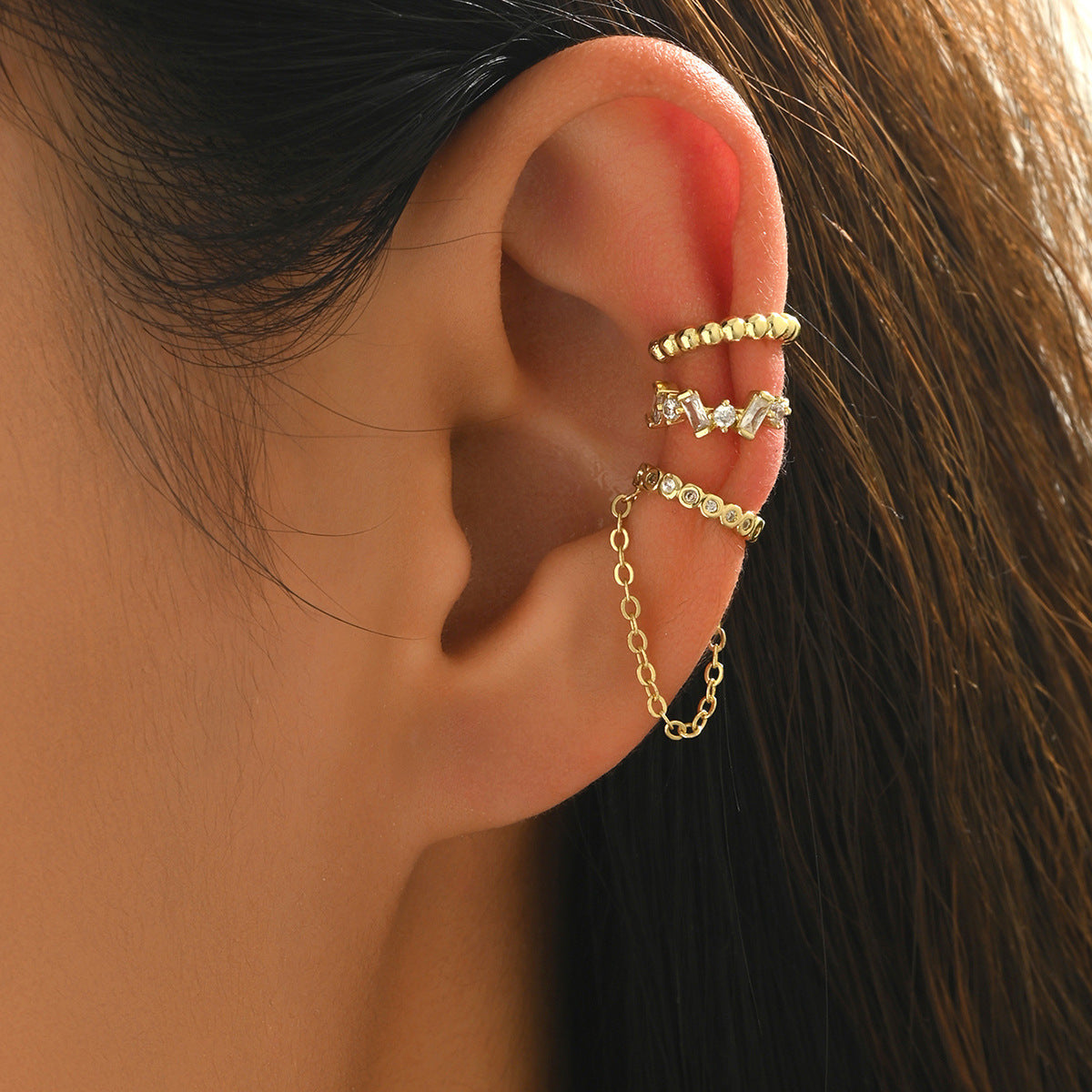 Chain-Linked Ear Cuff Jewelry
