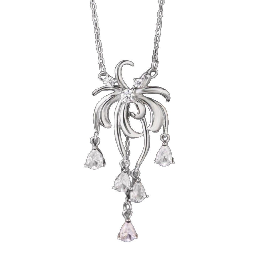 Lace Fireworks Sterling Silver 925 Necklace Women's Light Luxury High-Grade Zircon Tassel Clavicle Chain Ins Style Star Pendant