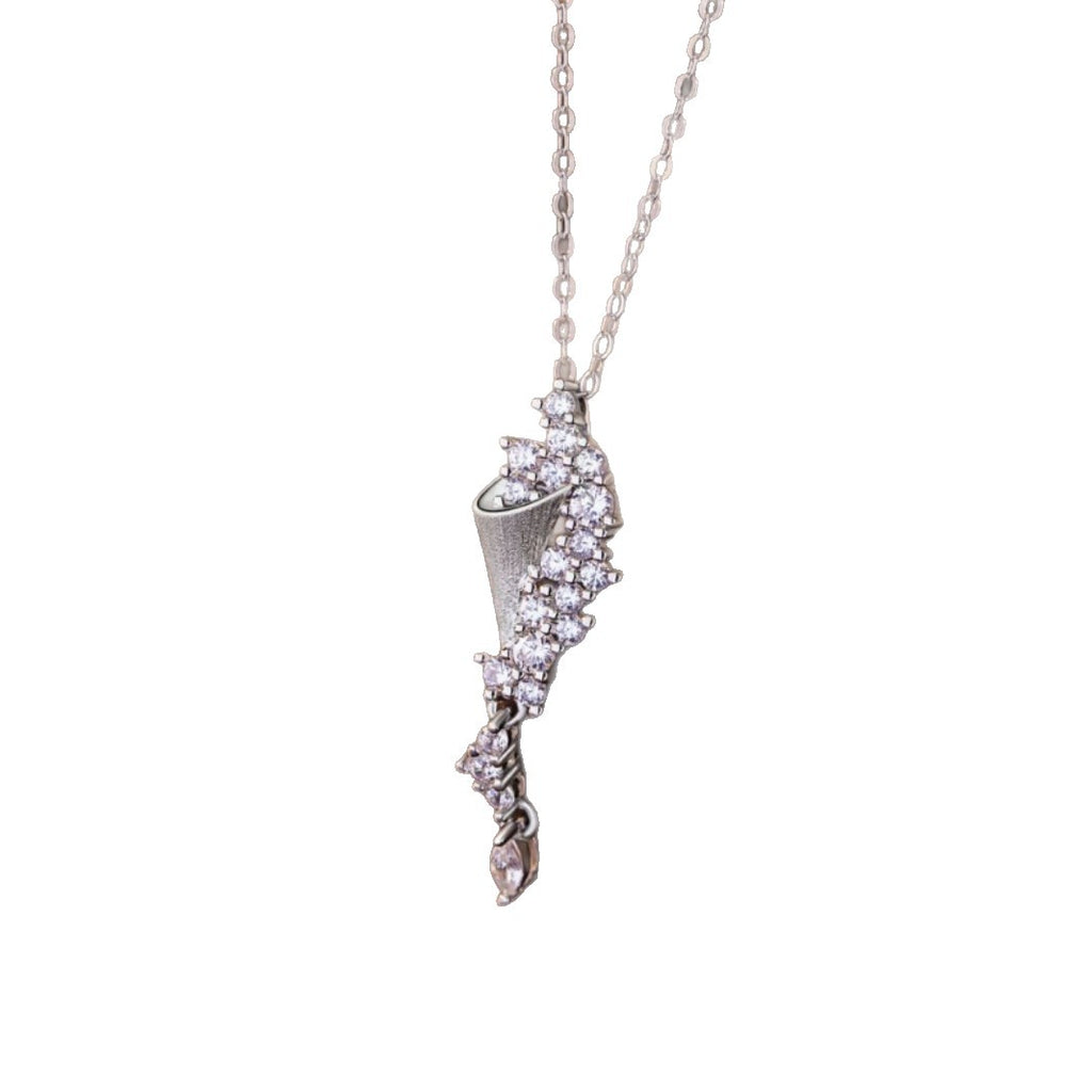 Star Pendant Hourglass Sterling Silver 925 Necklace Women's Light Luxury High-Grade Star Zircon Clavicle Chain Ins Style Starry Pendant