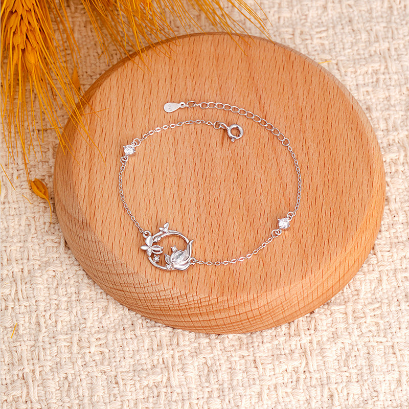 Gioielli in argento sterling 925 – farfalla e fiore