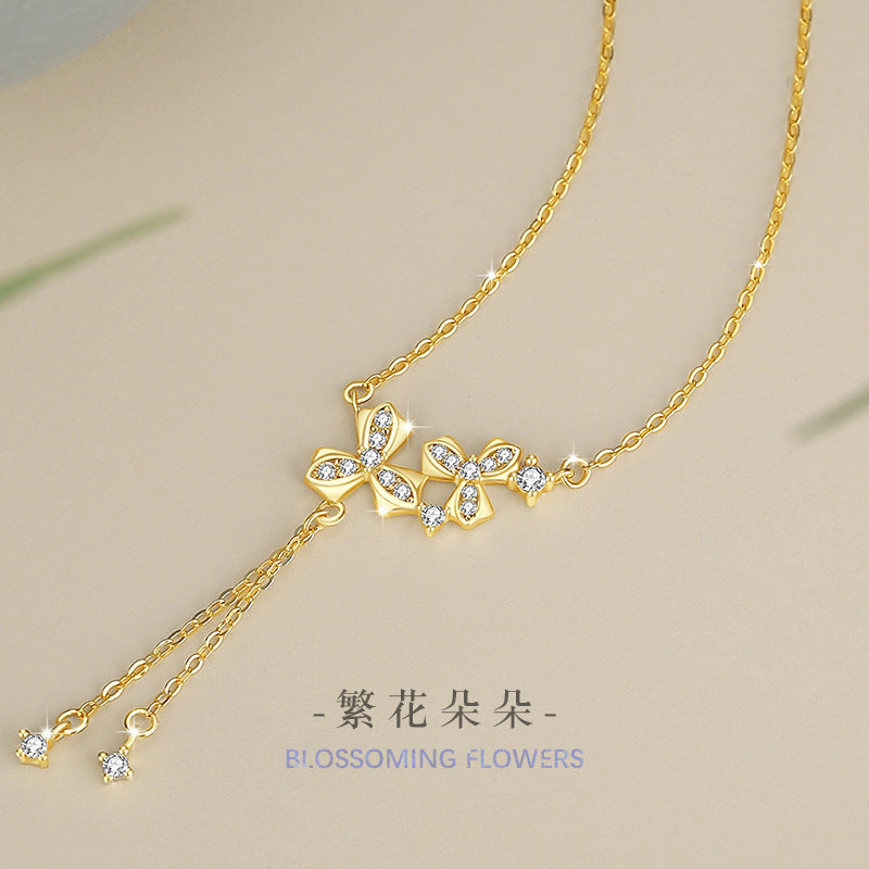 Collana in argento sterling 925 – fiore e zirconi