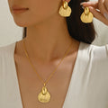 Ridged Fan Pendant Jewelry