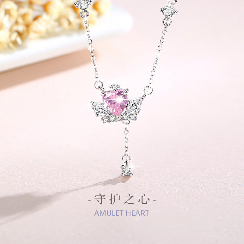 Collana in argento sterling 925 – ala d'angelo e zirconi