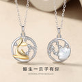 A Shell Has Your Sterling Silver 925 Couple Necklace Men's and Women's Light Luxury Niche Design Clavicle Chain Whale Has Your Pendant