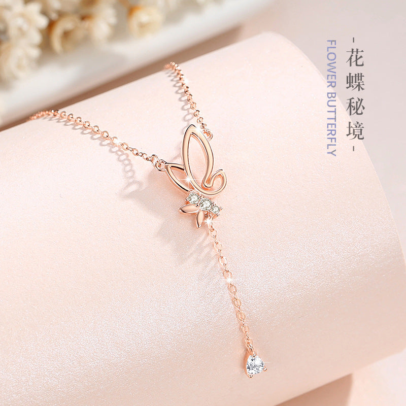 Collana in argento sterling 925 – farfalla e zirconi