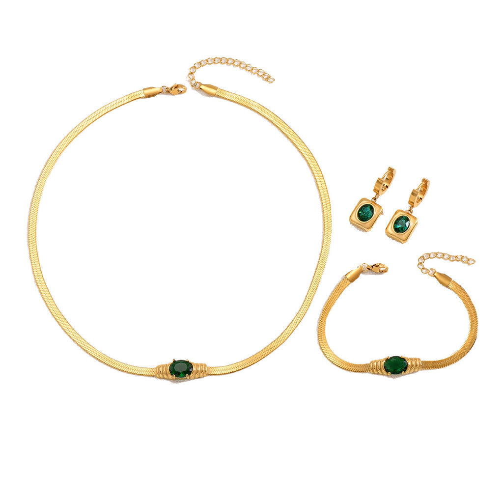 Green Oval Minimal Collar Jewelry — product image 5