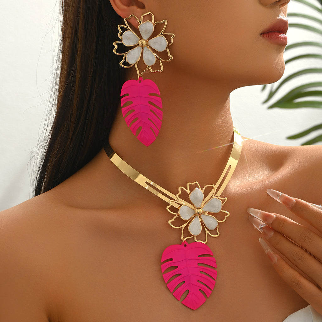 Flower and Pink Leaf Jewelry — product image 2
