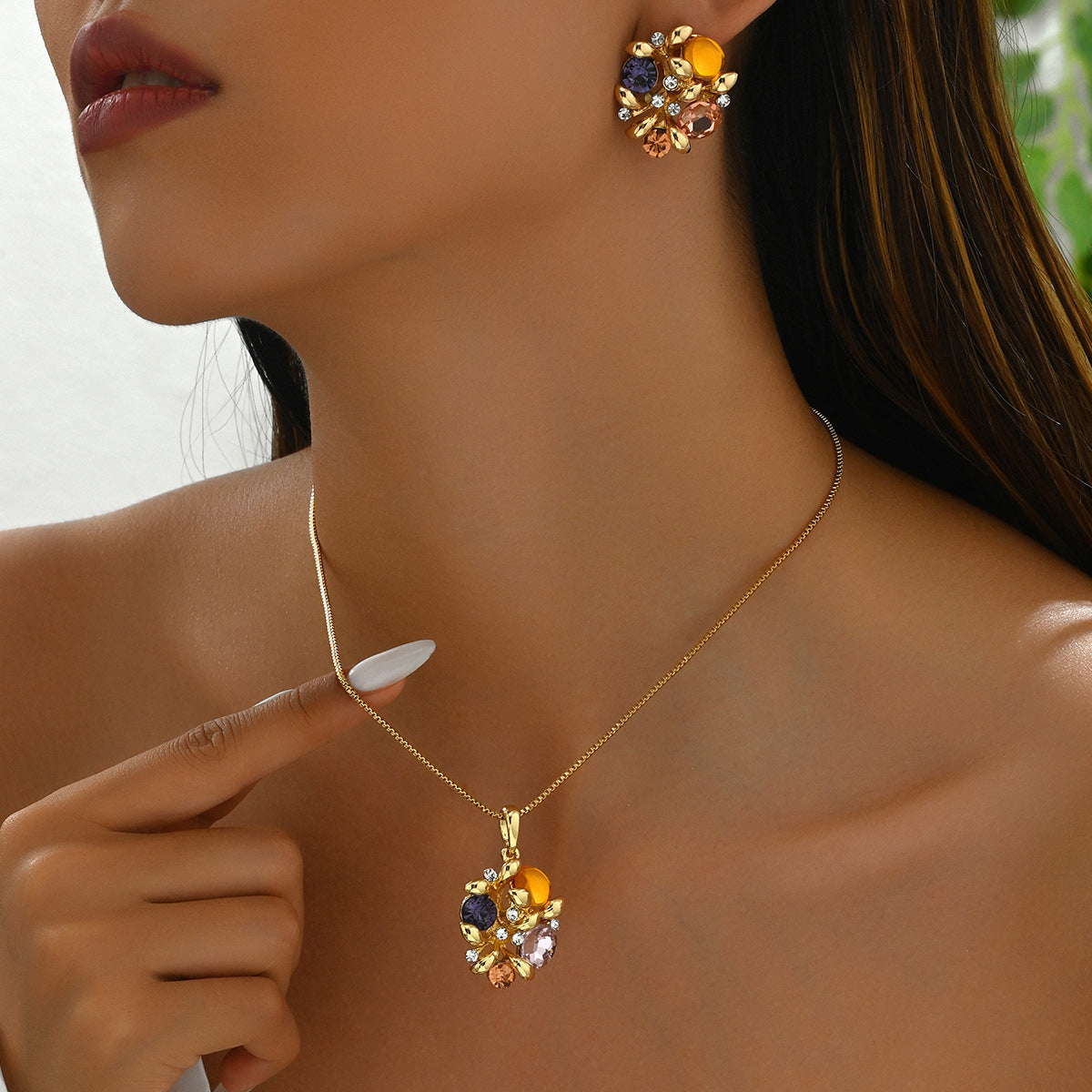 Warm Multicolor Cluster Jewelry