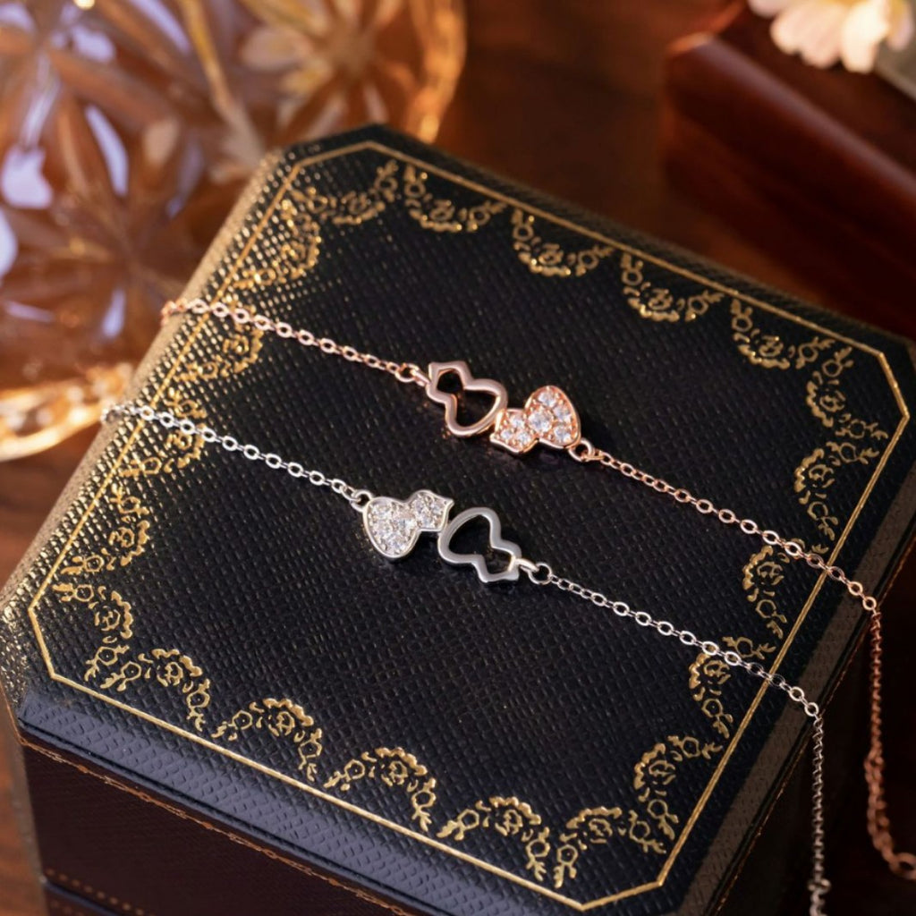 Fu Lu Double Full Sterling Silver 925 Bracelet Women's Fashion Versatile Gourd Zircon Bracelet Ins Little Red Book Same Style Bracelet
