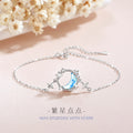 Bracciale in argento sterling 925 – luna e stella e dettaglio in vetro