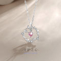 Lovely Sterling Silver 925 Necklace Female Niche Design Light Luxury Pink Zircon Clavicle Chain Get Things Ins Flower Pendant