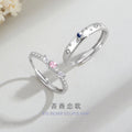 Rose Sterling Silver 925 Couple Ring Men and Women Fashion Versatile Star Ring Ins Style Zircon Planet Ring