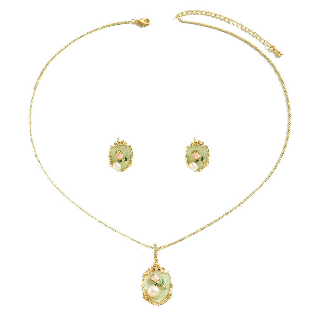 Pale Green Floral Pendant Jewelry — product image 5