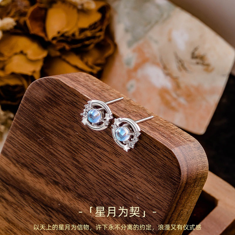 2026 New Xingyue S925 Sterling Silver Stud Earrings Niche Design Gift for Girlfriend Valentine's Day Light Luxury All-Match Earrings