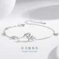 Bracciale in argento sterling 925 – unicorno e stella e luna e zirconi