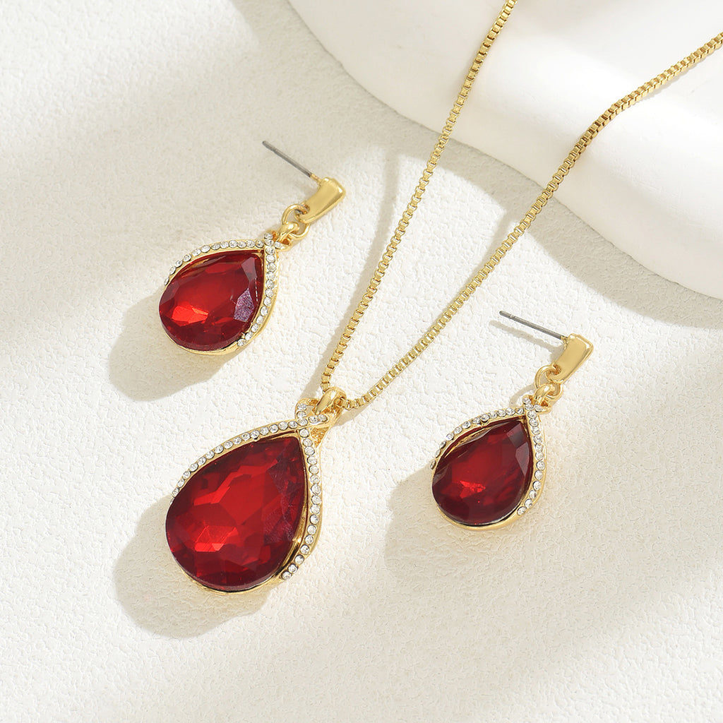 Ruby-Color Teardrop Jewelry — product image 3