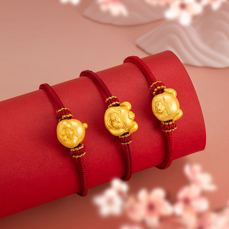 Twelve Zodiac Pure Silver 999 Bracelet National Fashion Light Luxury Style Safe Joy Soon Rich Bracelet Birth Year Bracelet