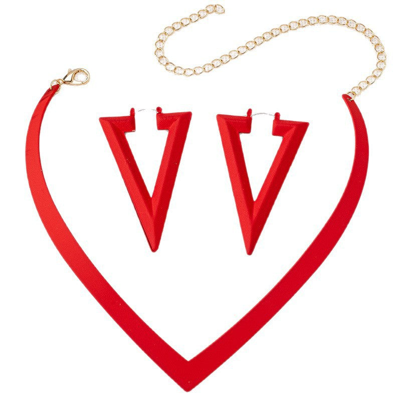 Red V-Shaped Statement Jewelry — product image 5