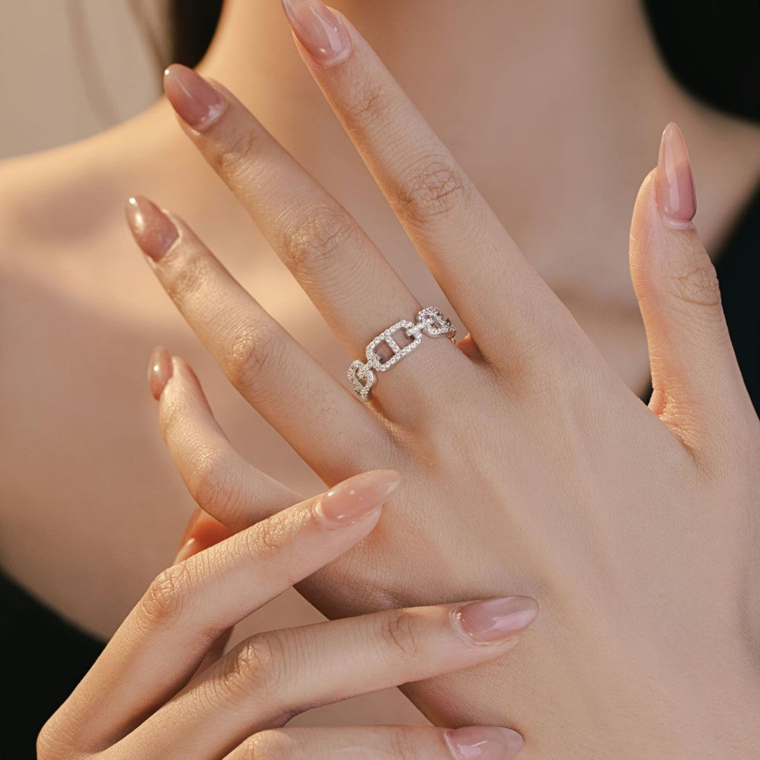 Pig Nose Buckle Sterling Silver 925 Ring Female Niche Design Light Luxury Zircon Ring Ins Little Red Book Same Style Ring