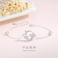 Lucky Garland Sterling Silver 925 Bracelet Female Niche Design Light Luxury Zircon Flower Bracelet Object Butterfly Bracelet