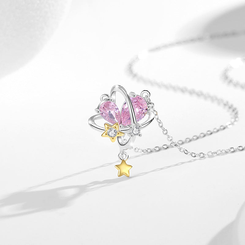 Collana in argento sterling 925 – stella e pianeta