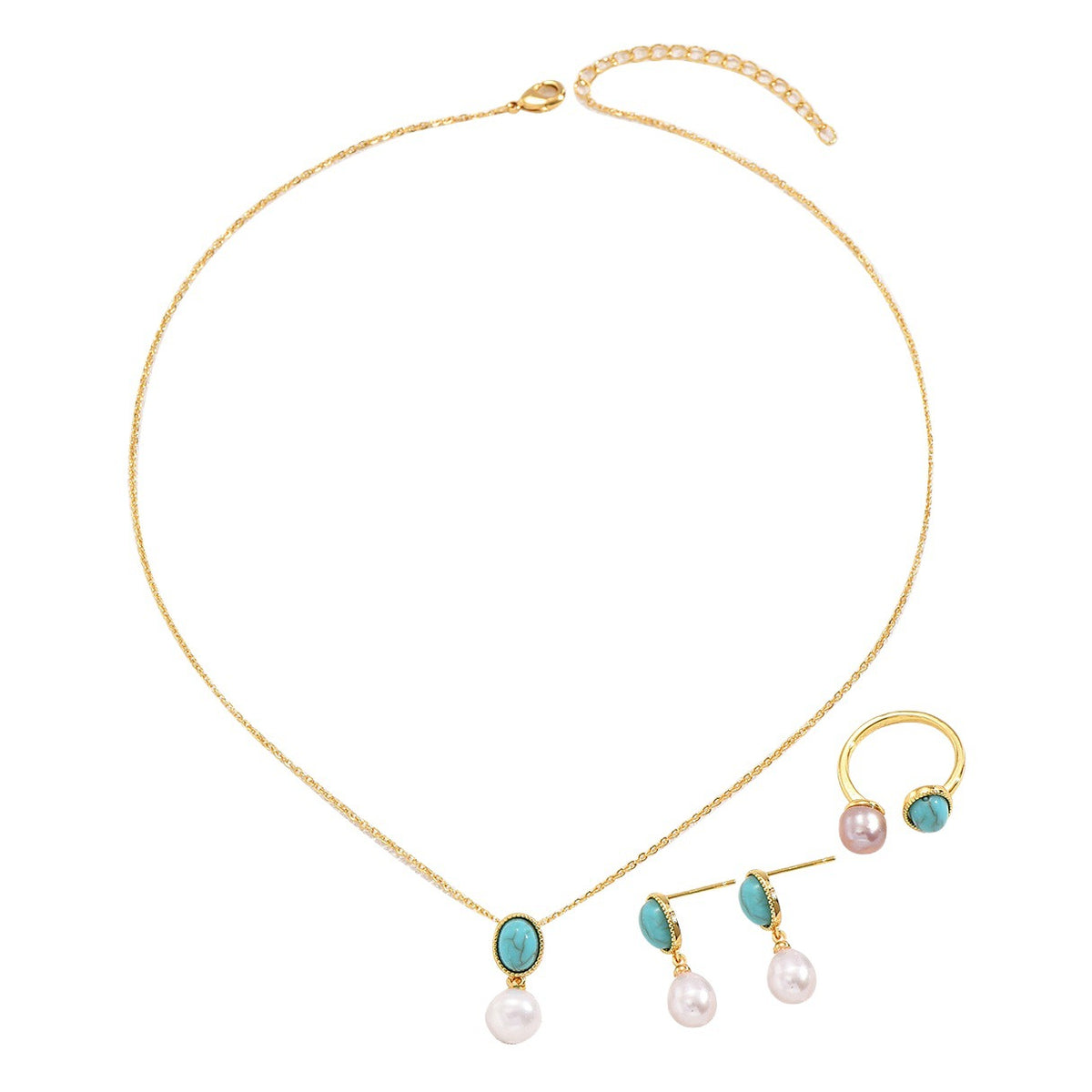 Turquoise-Color Pearl-Drop Jewelry — product image 6