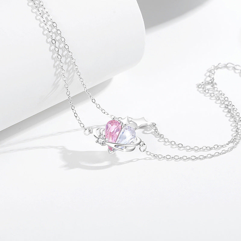 Bracciale in argento sterling 925 – cuore e stella e zirconi