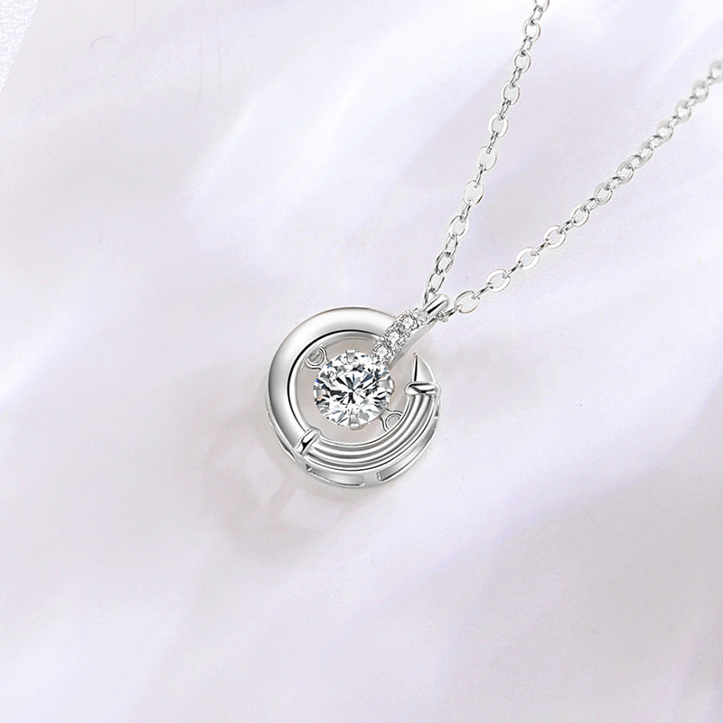In My Heart You Sterling Silver 925 Smart Necklace Female Niche Design Light Luxury Zircon Clavicle Chain Ins Love Pendant