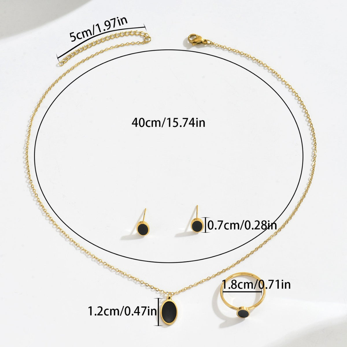 Small Black Oval Pendant Jewelry — product image 4